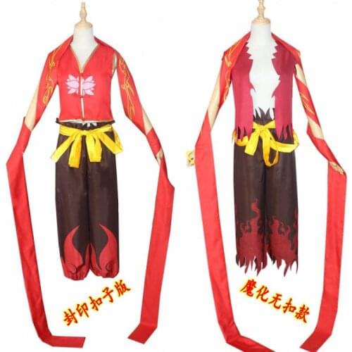 China Mythical Characters NE ZHA:I Am The Destiny Cosplay Costume NE ZHA Cos Top Pants Belt Weapon Set Halloween Cosplay Costume