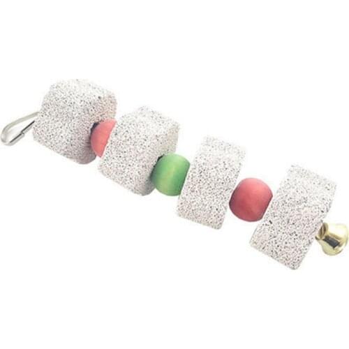 Parrot Cage Parakeet Cockatiel Toy Birds Parrot Grinding Stone Chewing Toy Mouth Molars Stone Toys Hanging String