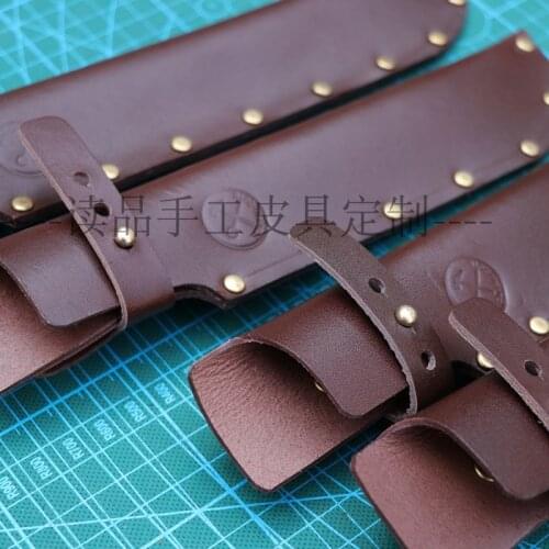 10-20cm hand-made first layer cowhide small straight knife cowhide knife sheath,scabbard with brass Rivets