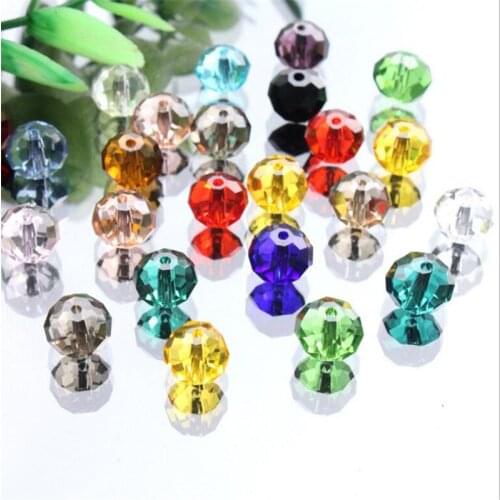 MHS.SUN 2mm-14mm Random Mix Color Crystal Rondelle Beads Loose Faceted Beads DIY Glass Beads For Clothing jewelry Materials