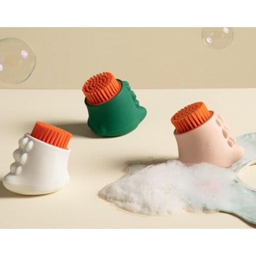 Multifunctional Dinosaur Shape Soft Hair Clothes Cleaning Tool Bathroom Laundry Brush Washing Shoe Three Sided Household