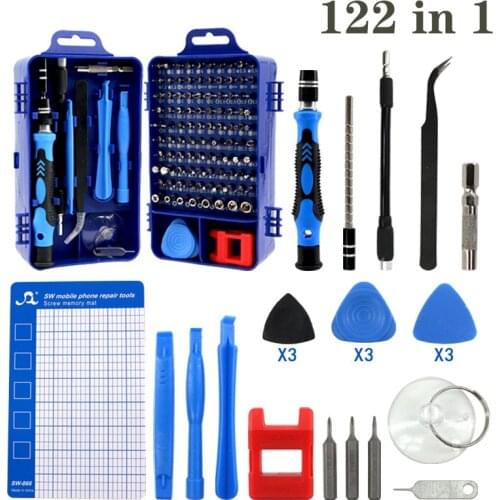 Screwdriver Phone Repair Tool Set 122 In 1 Magnetic Screwdriver Bits Repair Tool Kit Precision Torx Hex Screw Driver Hand Tools