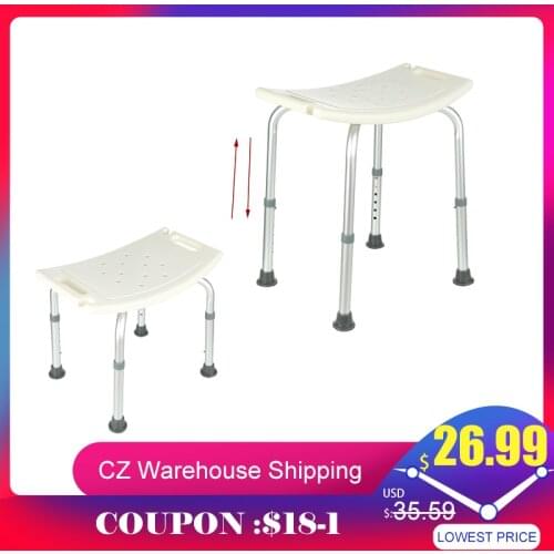Non-slip Bath Chair Height Adjustable Elderly Bath Tub Shower Chair Bench Stool Seat Safe Bathroom Tool RU CZ Overseas warehouse