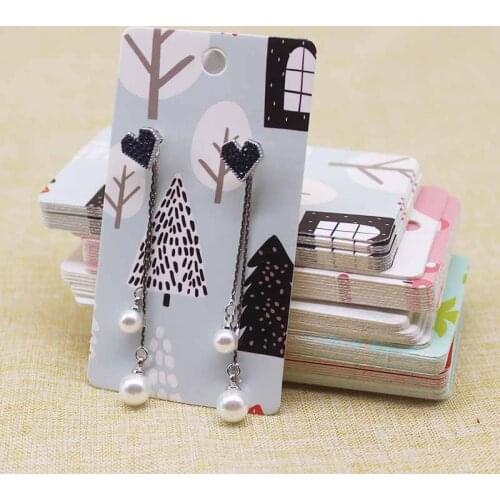 Newest 50Pcs Printed dangling earring package Card 5*9cm marbling christmas design longer earring tag card card