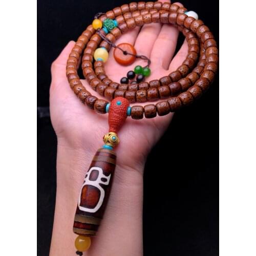 Wholesale Natural Bodhi Beads Necklace Sweater Chain Multi-Loop Bracelet Mans Womans Jewelr Old Objects Fire Fortune Dzi