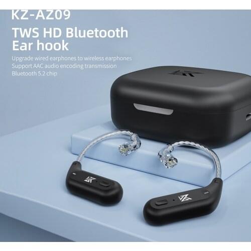 Original AZ09 Wireless Bluetooth-Compatible 5.2 Audio Receiver Ear Hook Adapter 0.75mm 2-Pin Connector with Charging Case Earbud