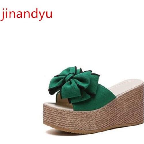 Beach Woman Slippers Wedges High Heels Platform Sandals Non Slip Fashion Platforms Black Heels Summer Ladies Chunky Slippers