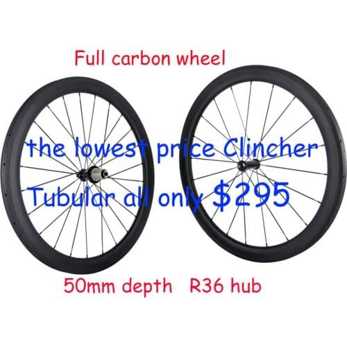 Full Carbon Road wheel 50mm Clincher Bicycle Wheelset 700C bike Wheels 3k Matte