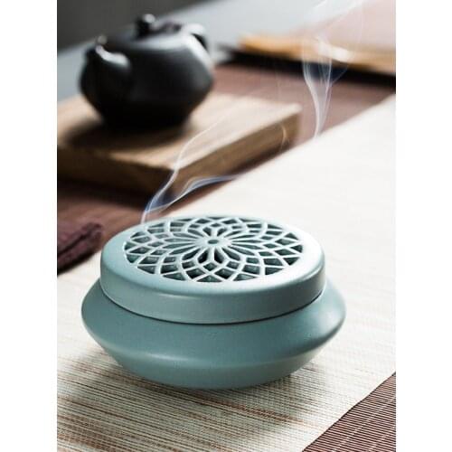 Hollow Incense Burner Round Ceramic Sandalwood Pagoda Household Tea Ceremony Indoor Offering