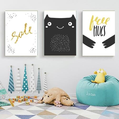Birthday Gift Kids Baby Room Poster Children Cake Cartoon Poster Nursery Wall Art Canvas Painting Prints Picture Bedroom Decor