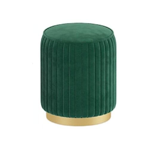 Simple Nordic Green Stools High-grade Light Luxury Soft Flannel Iron Phnom Penh Round Chairs Living Room Furnitures Customizable