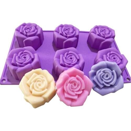 Rose Flower Shaped Fondant Silicone Rubber Moulds For Mastic Confectionery Accessories Chocolate Cake Decoration Tools