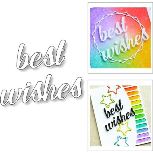 Best Wishes Art Word 2020 Hot New Metal Cutting Dies Foil For DIY Scrapbooking Paper Craft Decoration and Card Making No Stamps