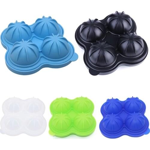 Ice Cube Maker 4-cavity Silicone Ball Cocktail Whiskey Mold For Ice Cube Tray Ice Mold Kitchen Tool Bar Accessories
