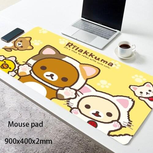 Cute rilakkuma Durable Rubber Mouse Mat Pad Free Shipping Large Mouse Pad Keyboards mouse pad laptop mouse pad