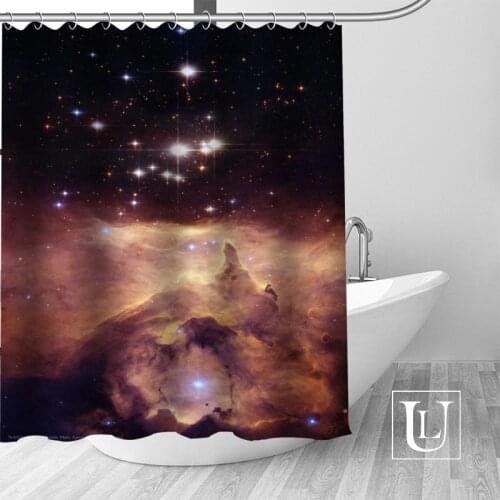 Custom Space Curtain Fabric Modern Shower Curtain bathroom beautiful Curtains Bath decor Polyester Cloth Waterproof
