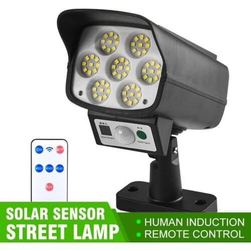 Solar Street Light Monitoring Lamp Fake Camera 360 Rotation Waterproof Light Human Body Induction Motion Sensor Street Spotlight