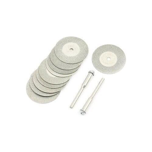 10PCS 30x1mm Aluminum Resin Bond Diamond Coated Grinding Wheel Gray w Drill Bits