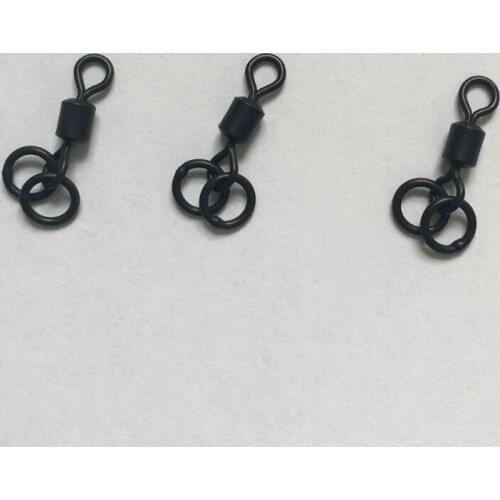 1000 x Swivel with 2 Rings-Quick Change-Fits Safety Lead Clips-Carp Terminal End Tackles for Carp Fishings
