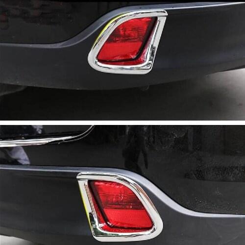 2Pcs/set Chrome ABS Car Rear Back Fog Light Lamp Frame Trim Styling Sticker Fit for Toyota Highlander 2015-2017