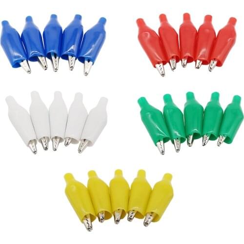 20pcs 28mm Alligator Clips Crocodile Clamp Electrical Test Clamps Jumper Helper with Protective Insulation Cover