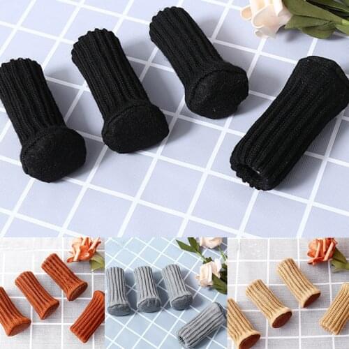 4Pcs Knitted Wool Table And Chair Foot Sleeve Stool Leg Protector Friction Resistant Table Otto Floor Anti-Scratch