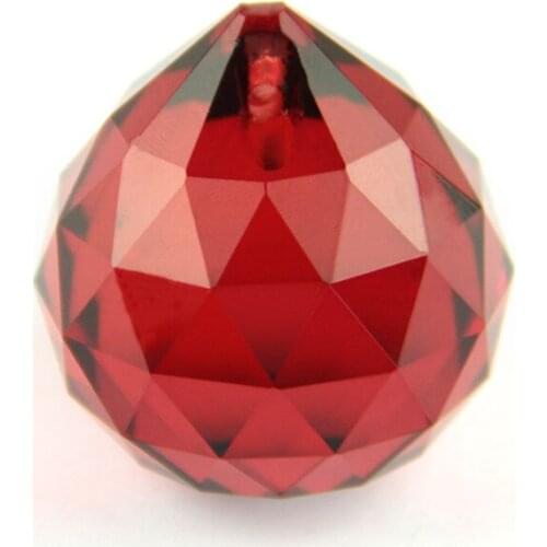 5PCS/Lot,Red Color,40mm Freeshipping Chinapost, Crystal Chandelier Ball Parts For Wedding& Fengshui Products ,X-MAS Decoration