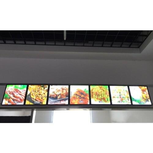 7PCS X Magentic Slimline Aluminum Frame Restaurant LED Illuminated Menu Boards,Fast Food Shop A2 Light Boxes