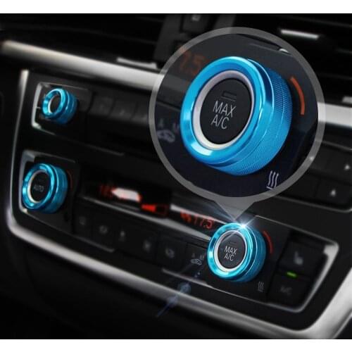 AC Climate Control and Radio Volume Knob Ring Covers For BMW X1 X2 2 3 4 Series Central Control Refitting ( Pack of 3 )