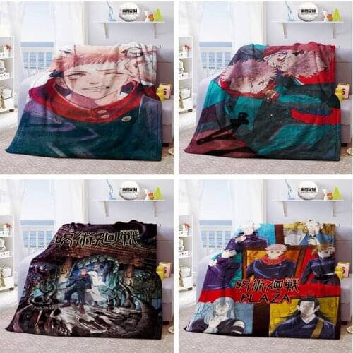 Jujutsu Style Anime Customized Blanket Plush Velvet Warm Decoration Bed Home Throw Sofa Blankets Unisex Gifts NEW