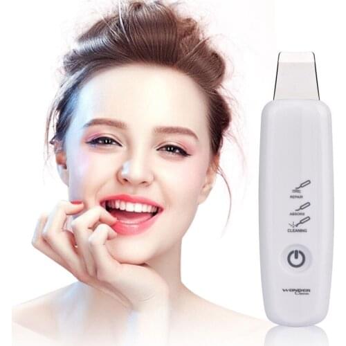 Ultrasonic Facial Portable Skin Scrubber Blackhead Beauty Device Machine Facial Skin Pore Deeply Cleaning Peeling Face Skin Care