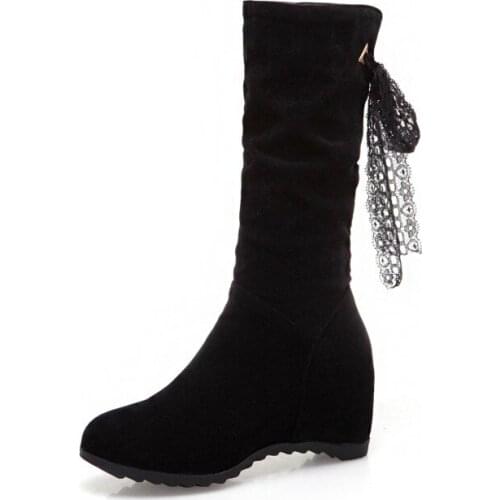 Big Size 9 10 11 12 boots women woman winter boots women women shoes botas Pleated sleeve back band