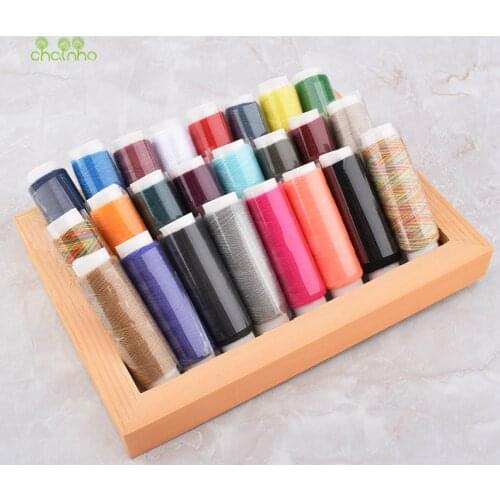 Chainho,24 Color/Lot,Tenacity Nylon High Quality Thread/Multicolor Machine & Embroidery Sewing Thread/DIY Hand Made Accessories