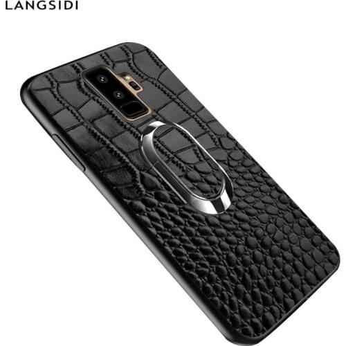 Genuine Leather phone case for Samsung Galaxy S10 S9 S8 plus Note 8 9 360 full protective Magnetic case for a50 a70 a8 a7 2018