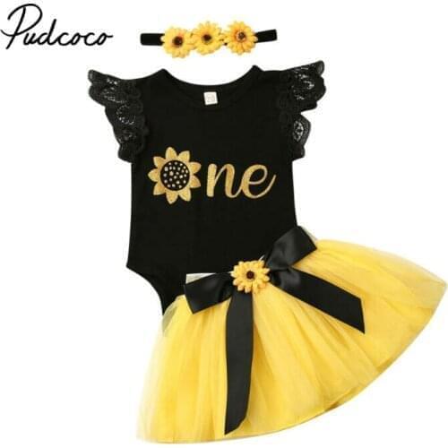 Infant First Birthday Outfits Baby Girl Clothes Sets Newborn Toddler Girl Christening Party Wear Little Girl One Year Clothing