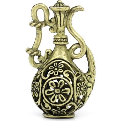 Doreen Box hot- Charm Pendants Teapot Antique Bronze Flower Pattern Carved Hollow 3.5cm x 2.1cm,5PCs (B31457)