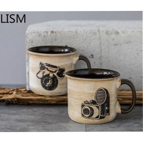 Porcelain Minimalist Cups Creative Personalized Milk Mugs Vintage Enamel Stirring Printed Turkish Coffee Cups Tazas De Cafe Gift