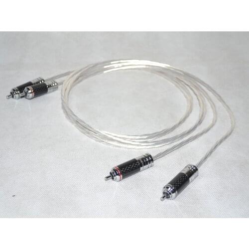 Hi-End pure silver plated RCA interconnect cable 1M Hifi RCA Audio Cable