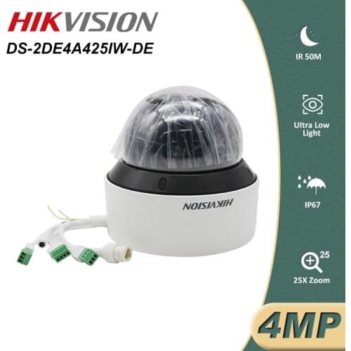 Hikvision Original DS-2DE4A425IW-DE Dark Fighter Video Surveillance Camera 4MP 25X Dome PTZ IP Camera H.265+ IR 50mIP67