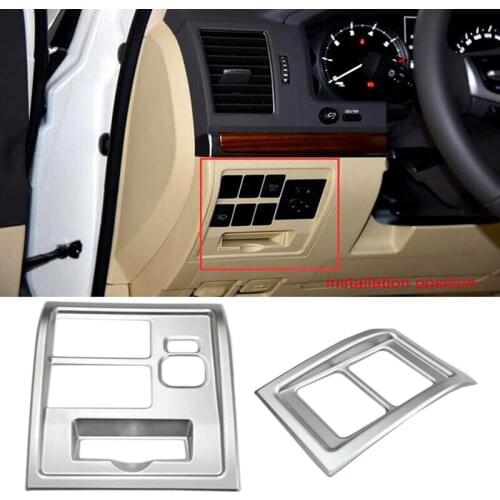 Chrome Bottom Central Control and Left Panel Cover Trim 2pcs for Toyota Land Cuiser 200 2016 Chrome Car Styling Accessories