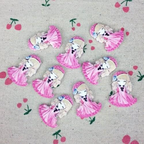 10 Pieces Flatback Flat Back Resin Cabochon Kawaii Korean Girl Resin Craft Decoration DIY Embellishment For Hair Bow:23*30mm