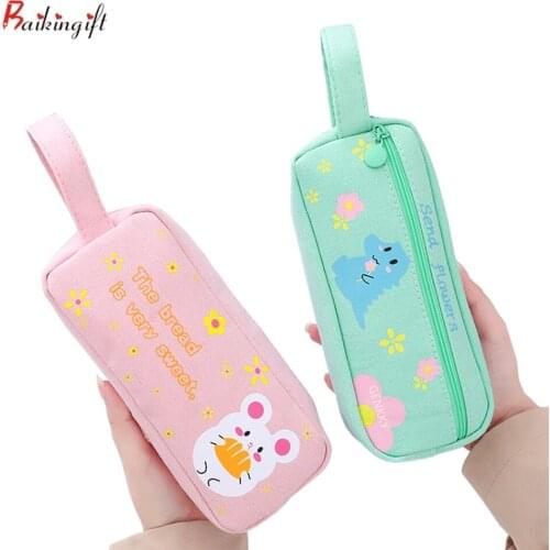 Creative Pencil Bags Simple Design Style Zipper Pencil Bags Pen Holders School Supplies Stationery Pencil Box for Boys or Girls
