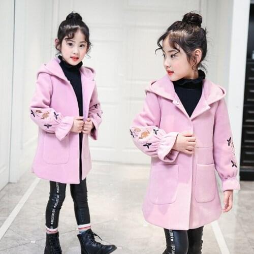 Lovely Jacket Winter Spring Coat Outerwear Top Children Clothes School Kids Costume Teenage Girl Clothing Woolen Cloth High Qual