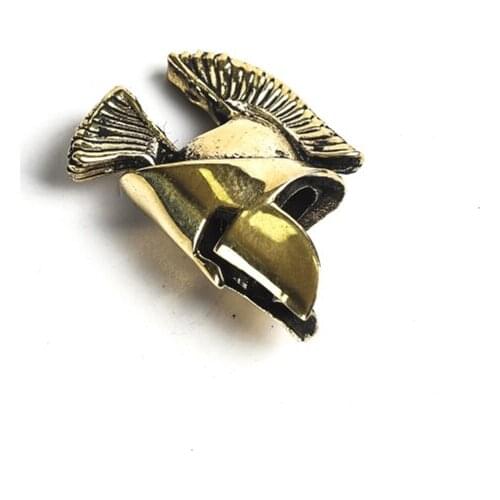 Brass Spartan Helmet Knife Beads EDC Outdoor Pocket Tool Paracord Beads Metal Bracelet Accessories Knife Pendant Buckle Lanyards