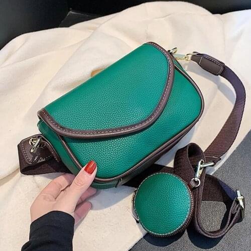 2 Pcs/Set Small Leather Shoulder Bag For Women 2021 New Pursse and Handbags Female Travel Crossbody Bags Ladies Travel Sling Bag