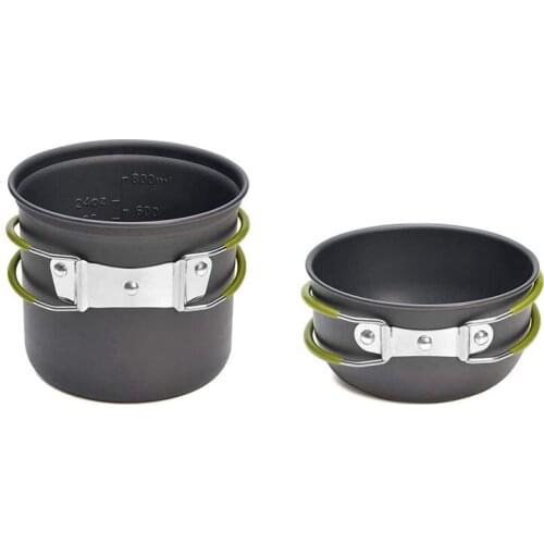 Picnic Bowl Pot Pan Set Non-stick Pots Pans Bowls Portable Aluminum Alloy Camping Cookware Cooking Tableware Hiking Travel Gear