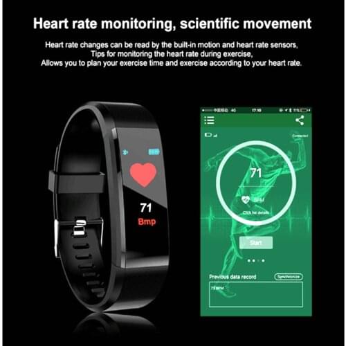 Multi-language Fitness Tracker Passometer Sleep Monitor Smart Bracelet 115plus