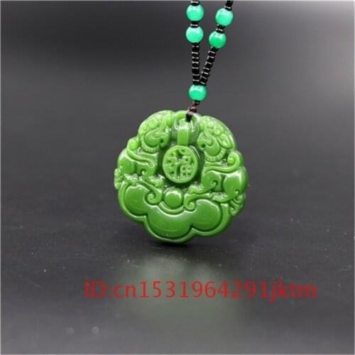 Fashion Natural Men Amulet Jewelry Carved Jade Chinese Tiger Hand Gifts Pendant Green Jadeite Women Necklace Charm for Pixiu