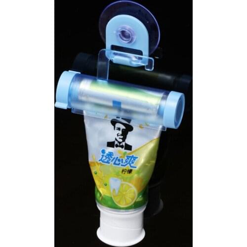 Plastic Rolling Tube Squeezer Toothpaste Dispenser Sucker Holder Dental Cream Bathroom Manual Syringe Gun Dispenser