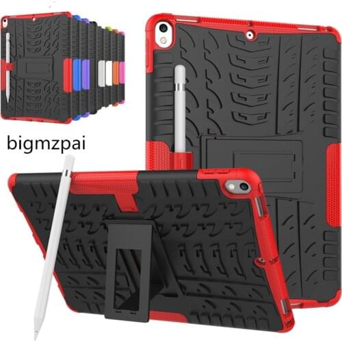 Shockproof Case For iPad Pro 10.5 2017 TPU Cover Pro 10.5 Armor Heavy Duty Silicon PC Stand tablet Cover Protective shell+Stylus